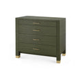 Cardiff Deep Olive Grasscloth Chest with four drawers