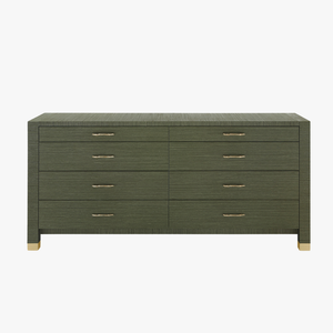 Cardiff Deep Olive Grasscloth Dresser