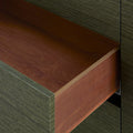 Cardiff Deep Olive Grasscloth Dresser with stained interiors