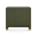 Cardiff Deep Olive  Grasscloth Nightstand finished back 