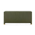 Cardiff Deep Olive Green Grasscloth Double Dresser finished back
