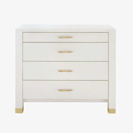 Cardiff Sand White Grasscloth Chest