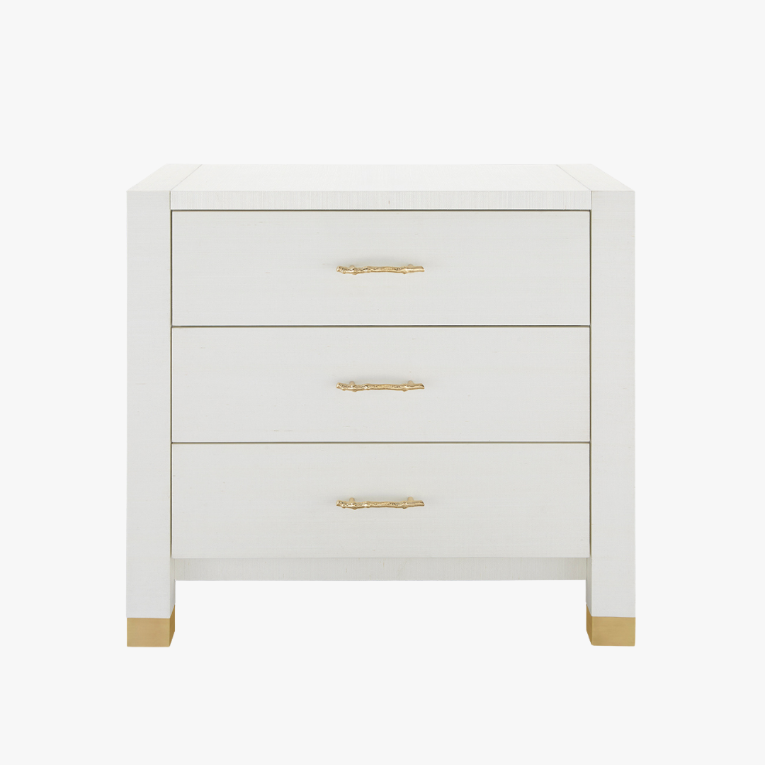 Cardiff White Sand Grasscloth Nightstand by Dear Keaton