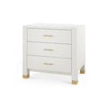 Cardiff White Sand Grasscloth Nightstand - brass twig hardware