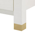 Cardiff White Sand Grasscloth Nightstand brass leg sabot
