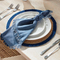 Caribe Jute Coil Navy Border Placemat Styled