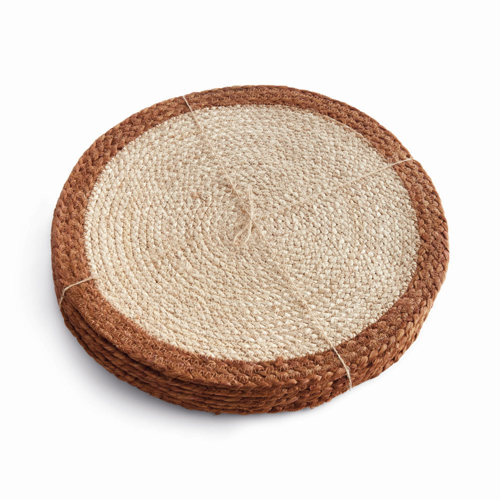 Caribe Jute Coil Rust Border Round Placemats