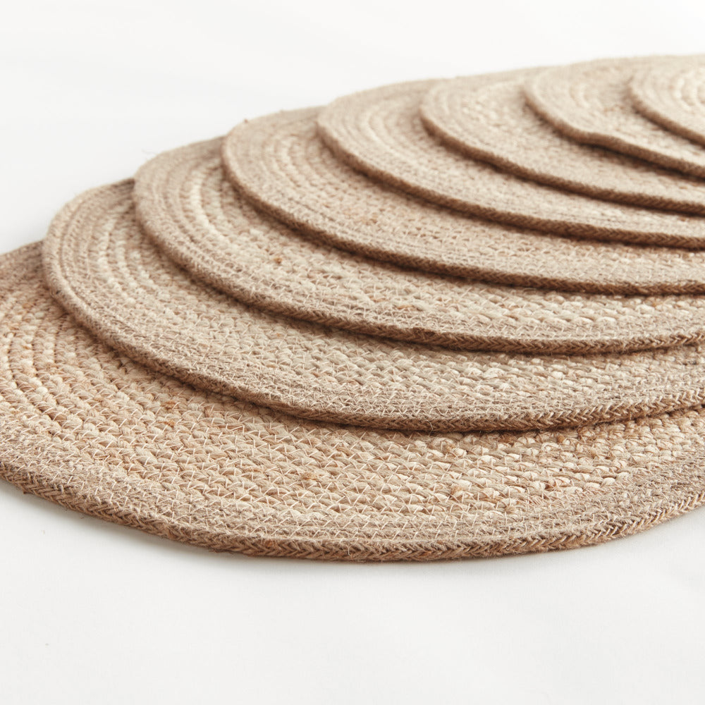 Caribe Jute Coil Sand Border Placemats