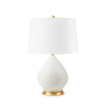 Carla Blanc de Chine Lamp with laminated linen shade
