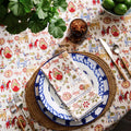 Carnival Block Print Table Cloth and Napkins styled with Pomelo Casa Dinnerware