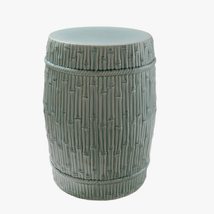 Carved Bamboo Celadon Garden Stool