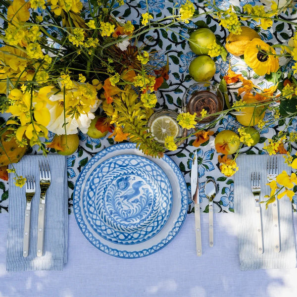 Casa Celeste Plates - Salad and Dinner with yellow flowers