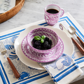 Casa Lilac Dinnerware styled with Sealife Napkin and Placemat