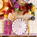 Casa Lilac Stripe Plate on colorful table