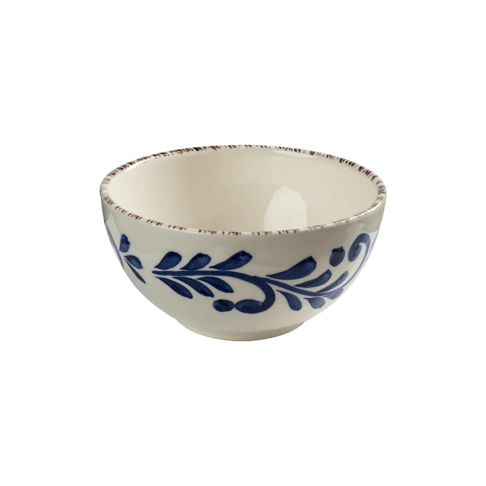 Casa Nuno Blue Palm Bowl Side View