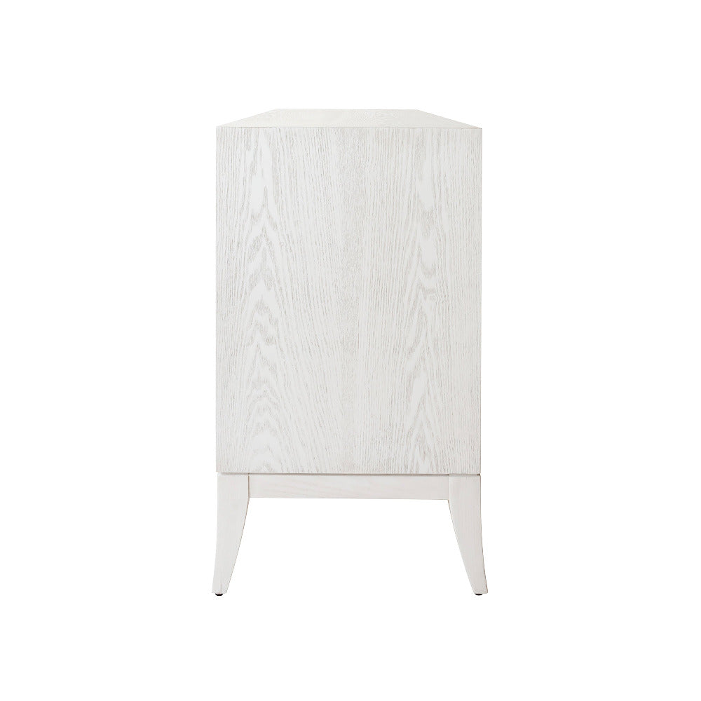 Cassie White Wash Three Drawer Chest side view