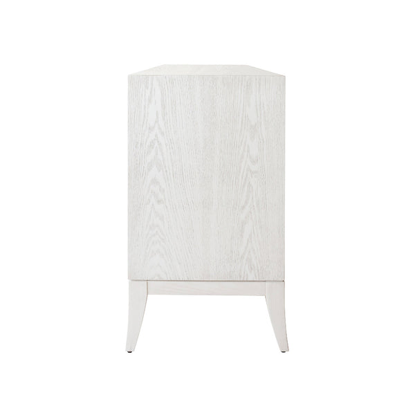 Cassie White Wash Three Drawer Chest side view