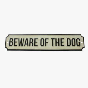 Cast Iron Beware of Dog Plaque
