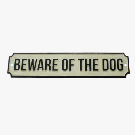 Cast Iron Beware of Dog Plaque