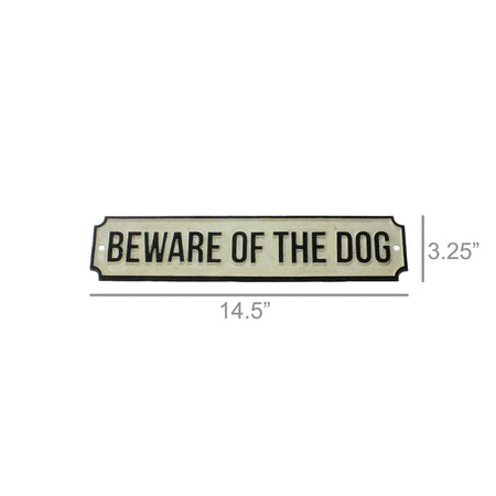 Cast Iron Beware of Dog Plaque dimensions