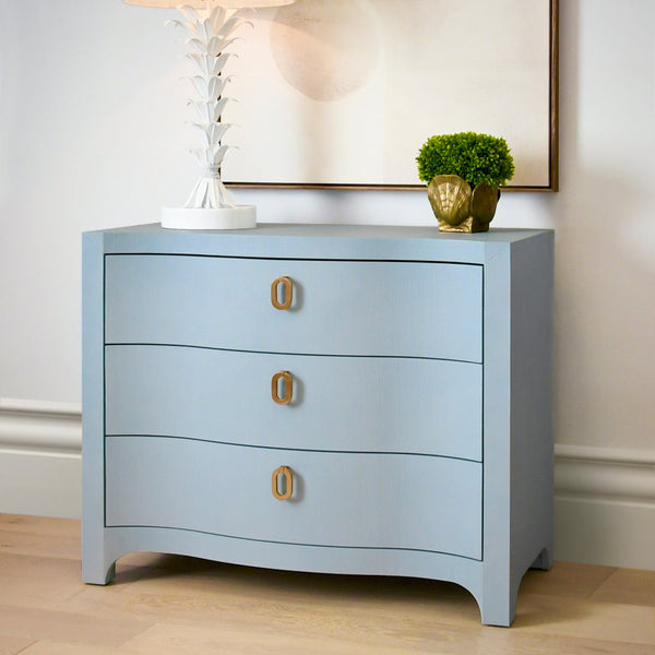 Castella Light Blue Chest Styled in room