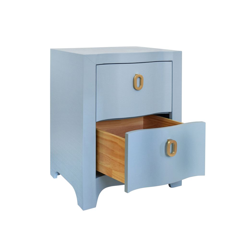 Castella Light Blue Side Table with open drawer