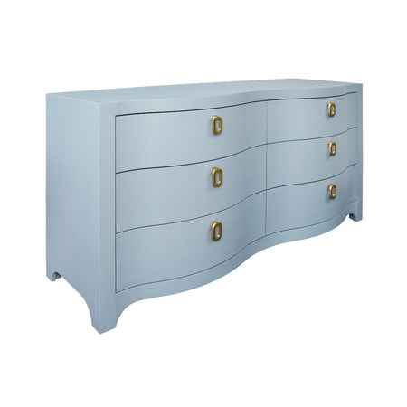 Castella Light Blue Textured Linen Dresser angle view