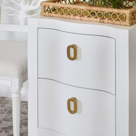 Castella White Side Table with tray and hydrangeas