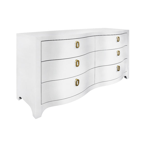 Castella White Textured Linen Double Dresser 