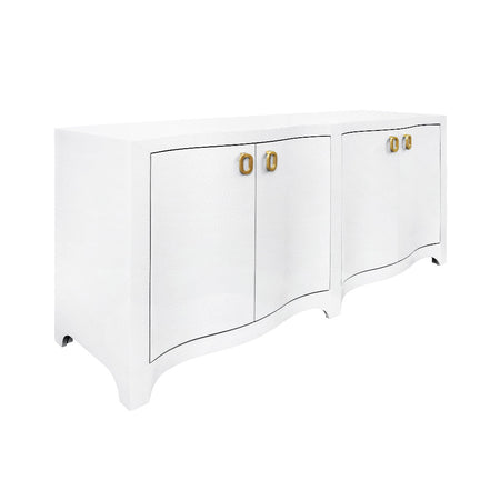 Castella White Textured Linen Sideboard angle view