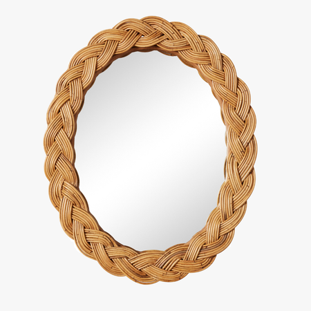 Castello Oval Braided Rattan Wall Mirror