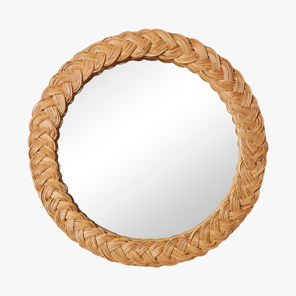 Castello Round Woven Rattan Mirror