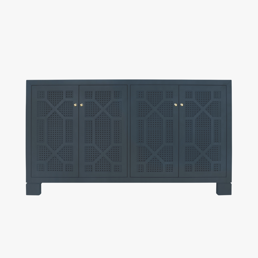 Celia Navy Matte Lacquer Cabinet