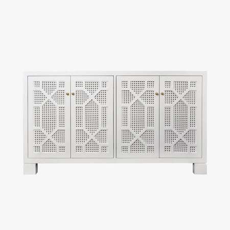 Celia White Cabinet - cane front doors