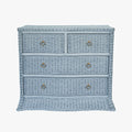 Channing Light Blue Woven Rattan Chest