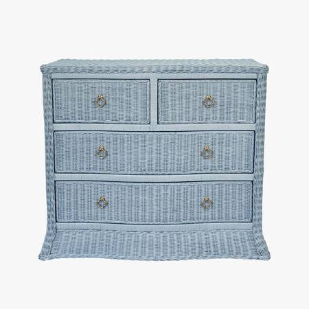 Channing Light Blue Woven Rattan Chest