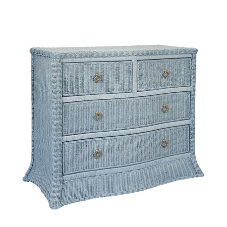 Channing Light Blue Woven Rattan Chest angle view