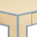Chapman Grasscloth Square Game Table corner closeup