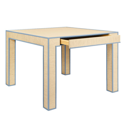 Chapman Grasscloth Square Game Table with two drawers