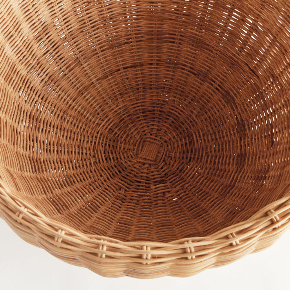 Charleston Woven Rattan Footed Bowl - interior woven details