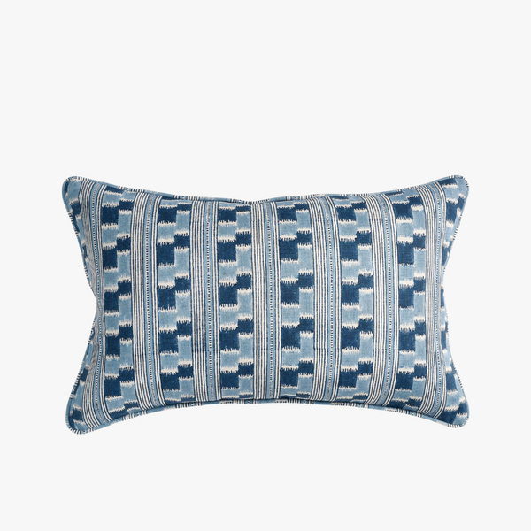 Chowk Azure Lumbar Pillow Cover