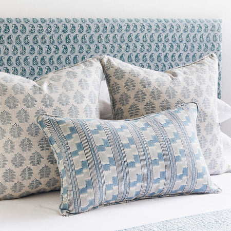 Chowk Tahoe and Paros Tahoe Pillows on Bed