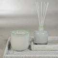 Citron Vert Poivre Candle and diffuser  styled on tray