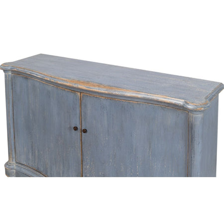 Claiborne  Painted Blue Bowfront Reclaimed Pine Sideboard 