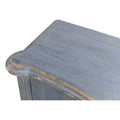 Claiborne  Painted Blue Bowfront Reclaimed Pine Sideboard curved corner closeup