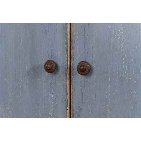 Claiborne  Painted Blue Bowfront Reclaimed Pine Sideboard hardware