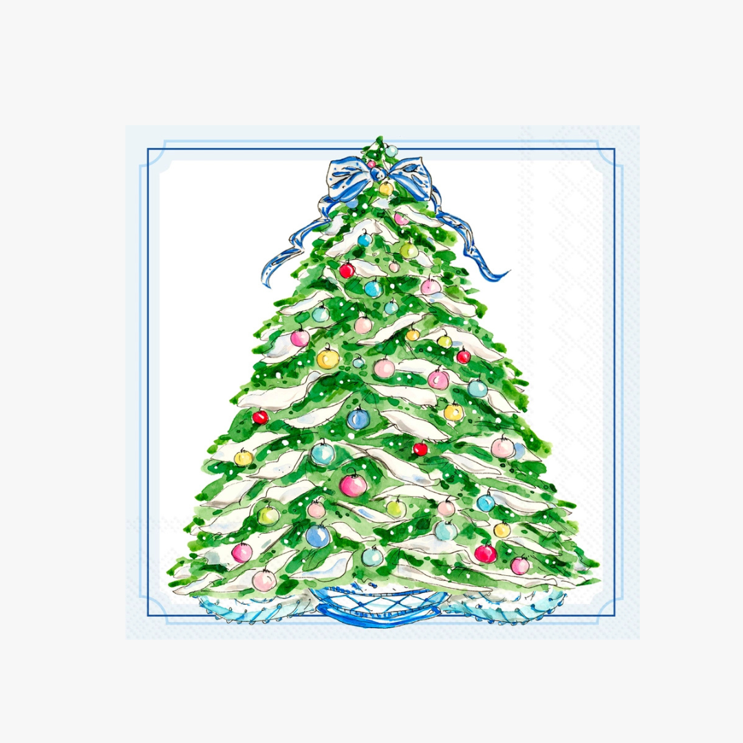 Classic Christmas Tree Paper Cocktail Napkins