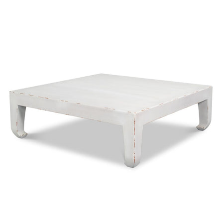 Classic Ming White Large Coffee Table - rustic pine