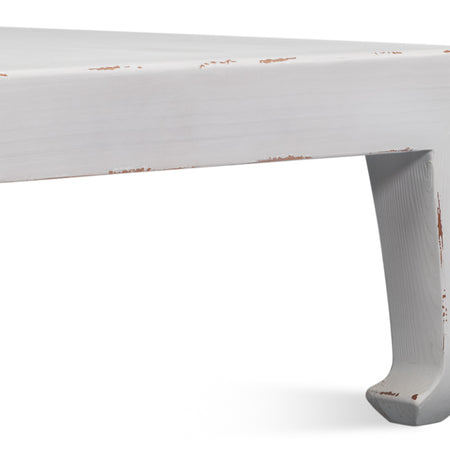 Classic Ming White Large Coffee Table closeup
