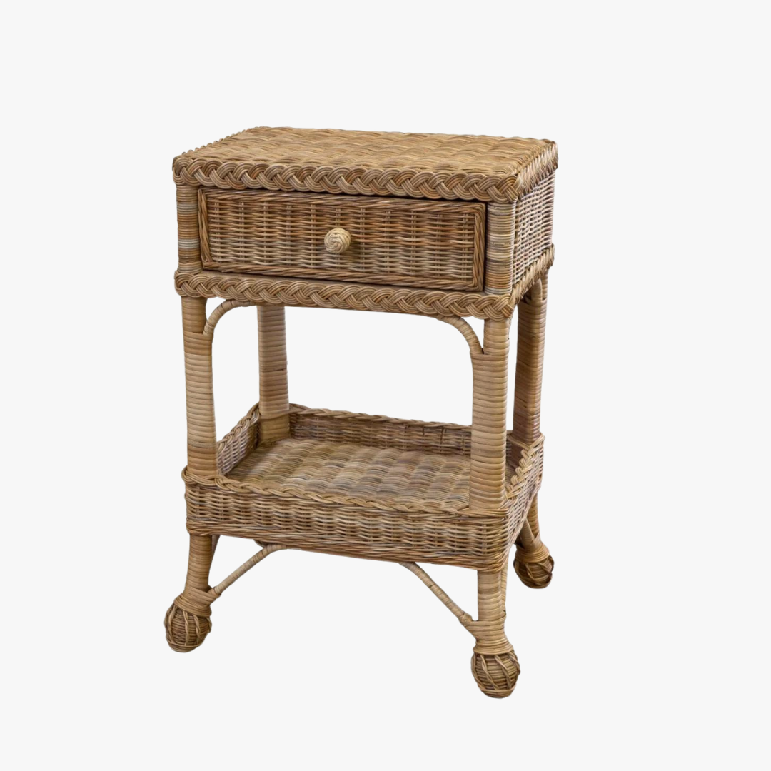 Classic Wicker Bedside Table by Dear Keaton